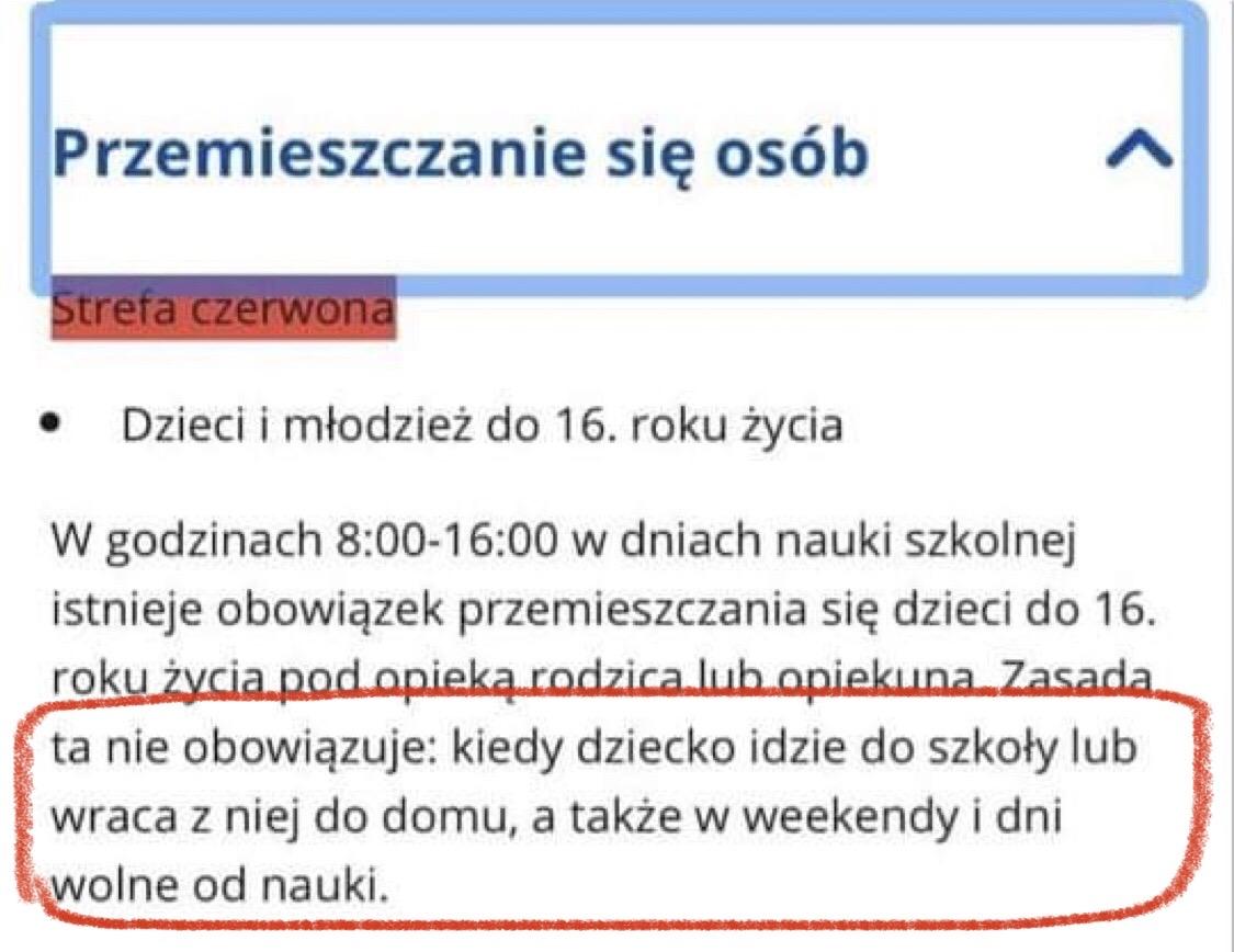 informacje o możliwości przemieszczania