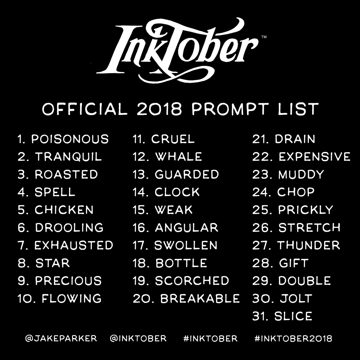 lista inktober 2018