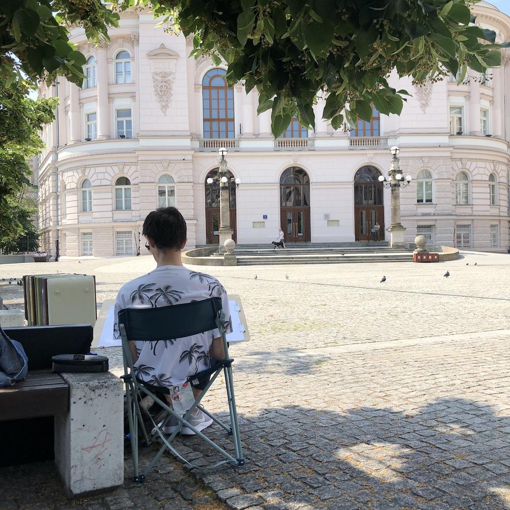 Samotny plener Mikołaja.